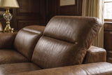 Emery dual Recliner Sofa in distressed Italian aniline leather