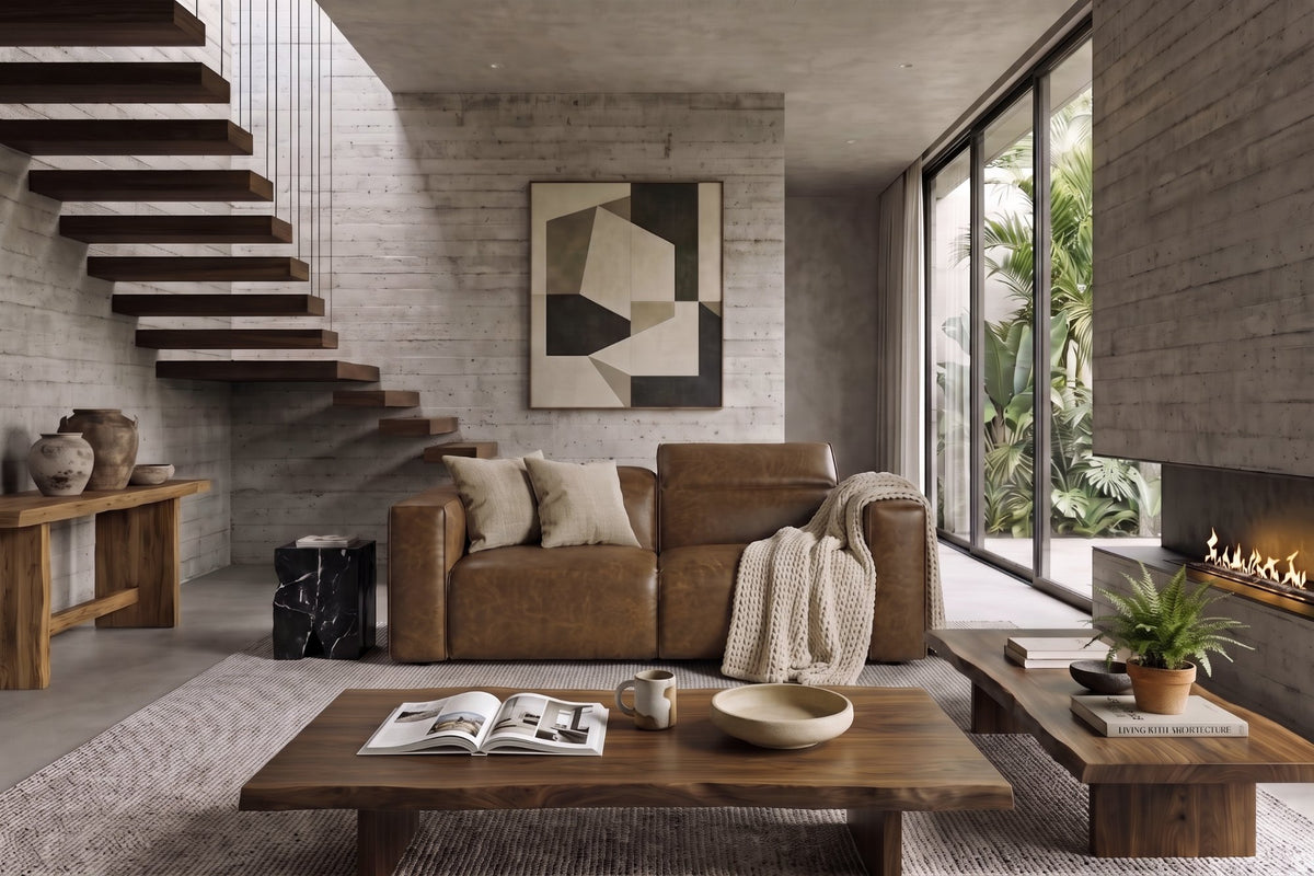 Emery dual Recliner Sofa in distressed Italian aniline leather