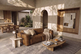 Emery dual Recliner Sofa in distressed Italian aniline leather