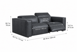 Emery Distressed Italian Aniline Leather Dual Recliner Sofa