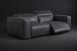 Emery Distressed Italian Aniline Leather Dual Recliner Sofa