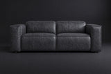 Emery Distressed Italian Aniline Leather Dual Recliner Sofa