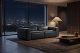 Emery Distressed Italian Aniline Leather Dual Recliner Sofa