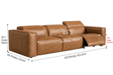 Emery Distressed Italian Aniline Leather Dual Recliner Sofa