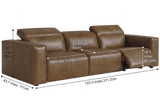 Emery dual Recliner Sofa in distressed Italian aniline leather