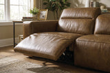 Emery dual Recliner Sofa in distressed Italian aniline leather