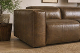 Emery dual Recliner Sofa in distressed Italian aniline leather