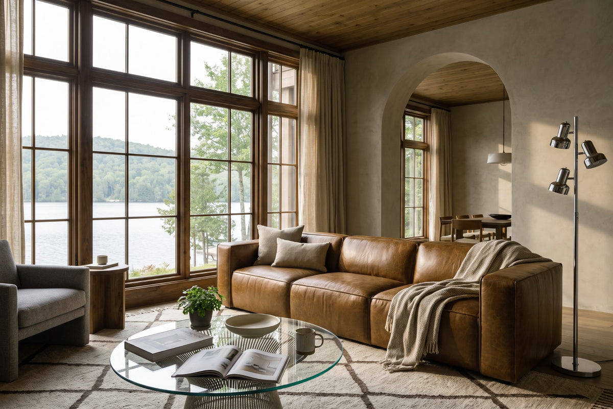 Emery dual Recliner Sofa in distressed Italian aniline leather