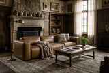 Emery dual Recliner Sofa in distressed Italian aniline leather