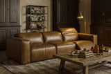 Emery dual Recliner Sofa in distressed Italian aniline leather
