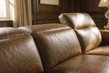 Emery dual Recliner Sofa in distressed Italian aniline leather