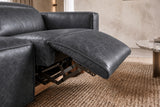 Emery Distressed Italian Aniline Leather Dual Recliner Sofa