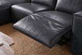 Emery Distressed Italian Aniline Leather Dual Recliner Sofa