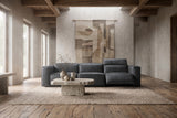 Emery Distressed Italian Aniline Leather Dual Recliner Sofa