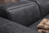 Emery Distressed Italian Aniline Leather Dual Recliner Sofa