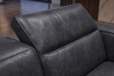 Emery Distressed Italian Aniline Leather Dual Recliner Sofa