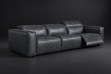 Emery Distressed Italian Aniline Leather Dual Recliner Sofa
