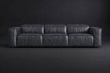 Emery Distressed Italian Aniline Leather Dual Recliner Sofa