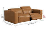 Emery Distressed Italian Aniline Leather Dual Recliner Sofa