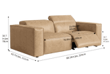 Emery Distressed Italian Aniline Leather Dual Recliner Sofa