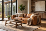 Emery Distressed Italian Aniline Leather Dual Recliner Sofa