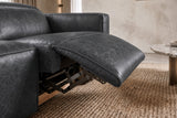 Emery Distressed Italian Aniline Leather Recliner Sectional Sofa