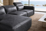Emery Distressed Italian Aniline Leather Recliner Sectional Sofa