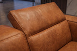 Emery Distressed Italian Aniline Leather Dual Recliner Sofa