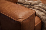 Emery Distressed Italian Aniline Leather Dual Recliner Sofa