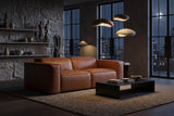 Emery Distressed Italian Aniline Leather Dual Recliner Sofa