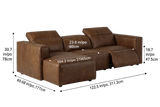 Emery recliner Sectional in distressed Italian aniline leather