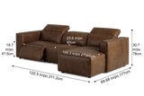 Emery recliner Sectional in distressed Italian aniline leather