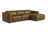 Emery recliner Sectional in distressed Italian aniline leather