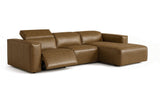 Emery recliner Sectional in distressed Italian aniline leather