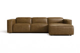 Emery recliner Sectional in distressed Italian aniline leather