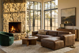 Emery recliner Sectional in distressed Italian aniline leather