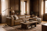 Emery recliner Sectional in distressed Italian aniline leather