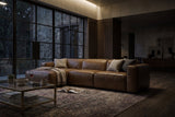 Emery recliner Sectional in distressed Italian aniline leather