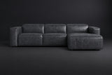 Emery Distressed Italian Aniline Leather Recliner Sectional Sofa