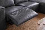 Emery Distressed Italian Aniline Leather Recliner Sectional Sofa