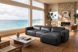 Emery Distressed Italian Aniline Leather Recliner Sectional Sofa