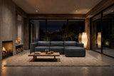 Emery Distressed Italian Aniline Leather Recliner Sectional Sofa