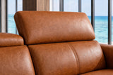 Andria Distressed Italian Aniline Leather Power Reclining Sectional Sofa