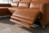 Andria Distressed Italian Aniline Leather Power Reclining Sectional Sofa