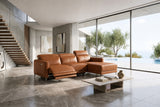 Andria Distressed Italian Aniline Leather Power Reclining Sectional Sofa