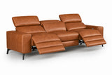 Esther Distressed Italian Aniline Leather Power Dual Recliner Sofa