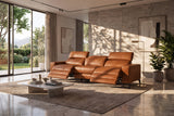 Esther Distressed Italian Aniline Leather Power Dual Recliner Sofa