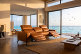 Esther Distressed Italian Aniline Leather Power Dual Recliner Sofa