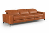 Esther Distressed Italian Aniline Leather Power Dual Recliner Sofa
