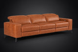 Esther Distressed Italian Aniline Leather Power Dual Recliner Sofa